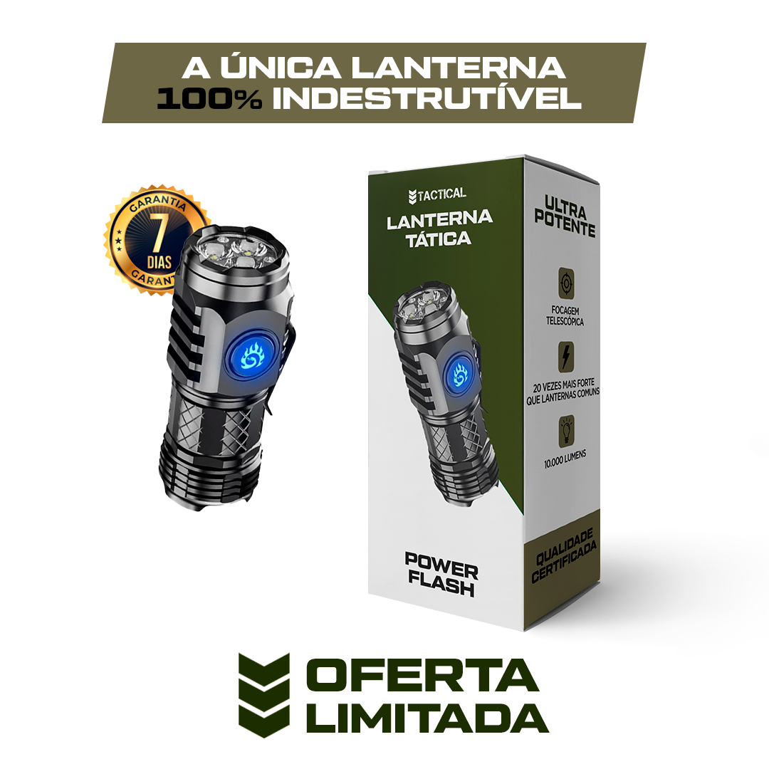 Lanterna Tática Portátil Indestrutível Power Flash® [OFERTA ÚNICA]