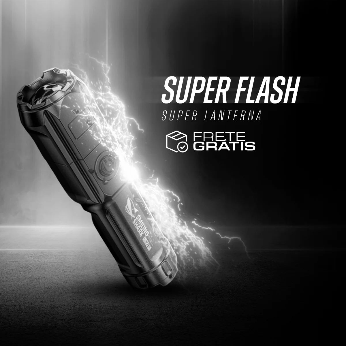 Lanterna Tática Portátil Indestrutível Shark Flash® - 10.000 Lúmens