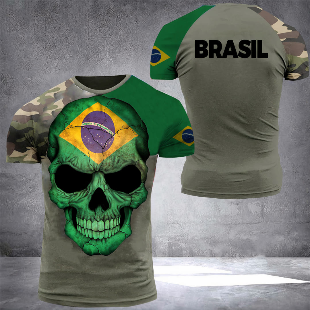 3 Camisas Brasil Caveira