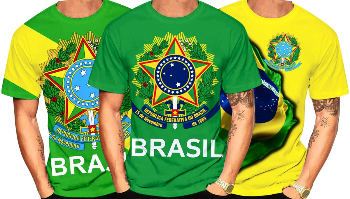 3 Camisetas Brasil Ordem e Progresso