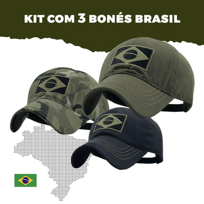 Kit 3 Bonés Brasil